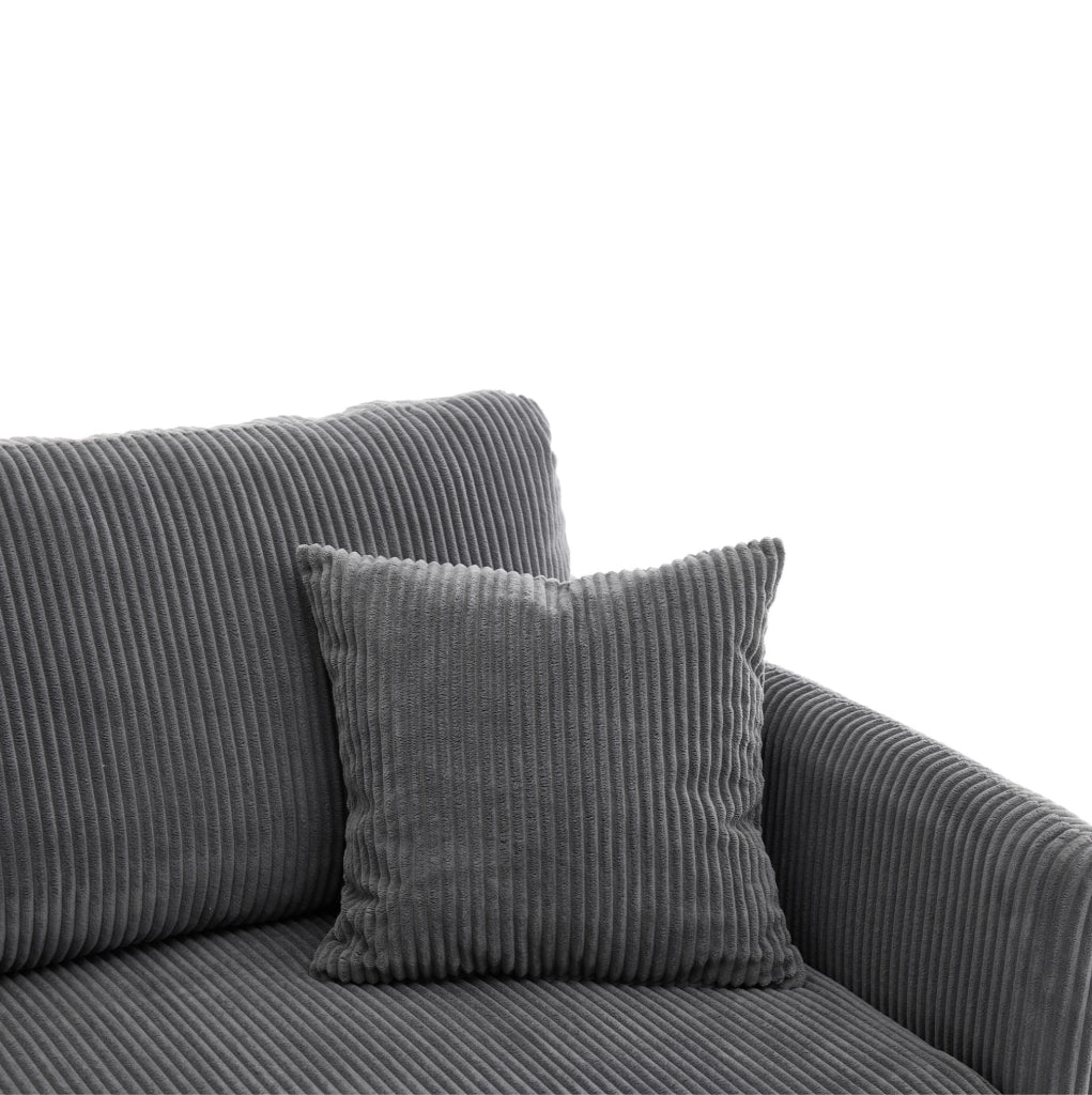 Divano letto trasformabile in velluto a coste grigio 182 cm HOMVRA