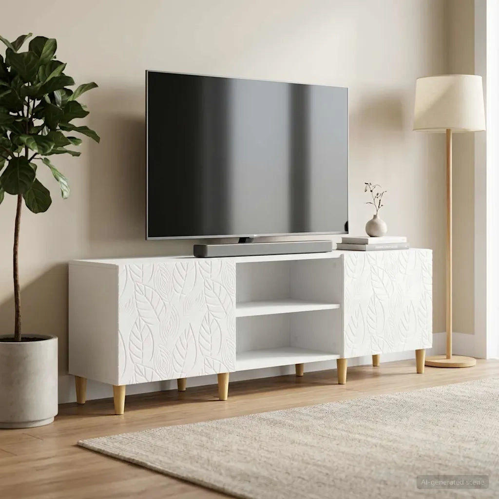 Mobile TV 150 x 31 x 50 cm Bianco Lucido Legno ingegnerizzato 895149