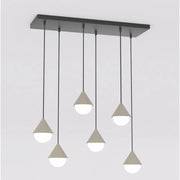 Lampada a sospensione Giro in acciaio nero e vetro
