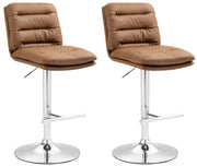 Set di 2 sgabelli bar Damar in ecopelle cromo 5