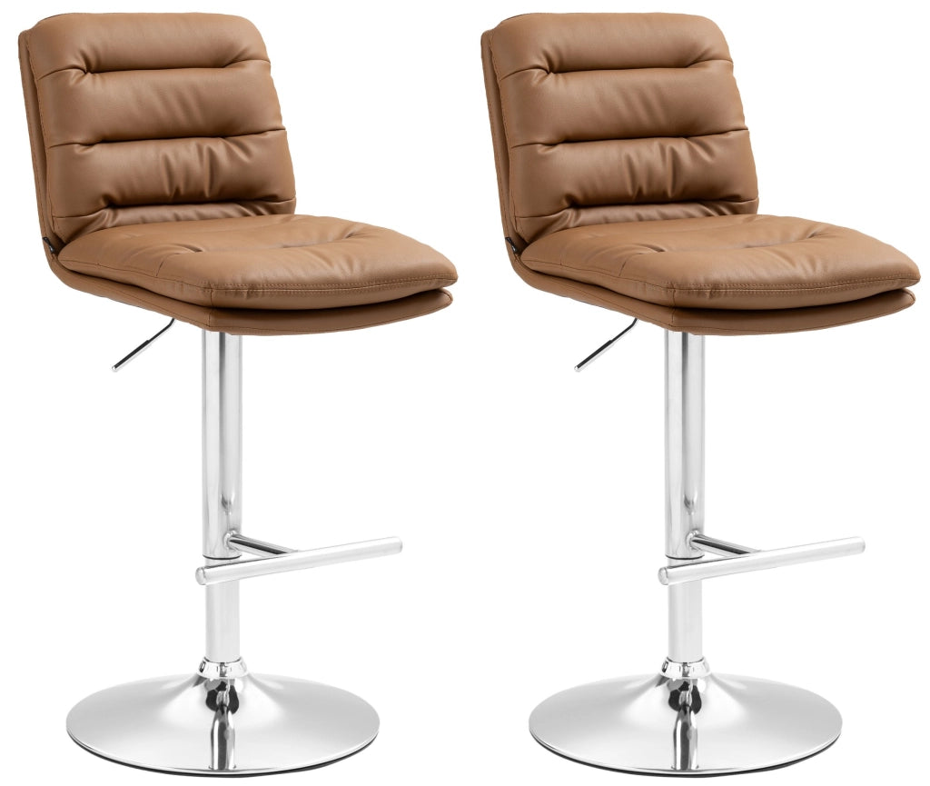 Set di 2 sgabelli bar Damar in ecopelle cromo 5