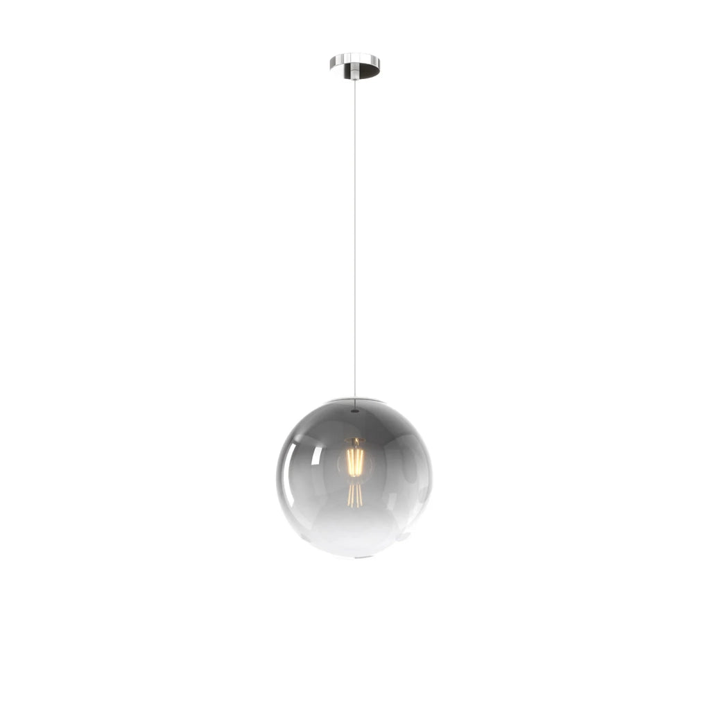 Sopsensione Moderna Big Eclipse Metallo Cromo Vetro Fumè 1 Luce E27 D25