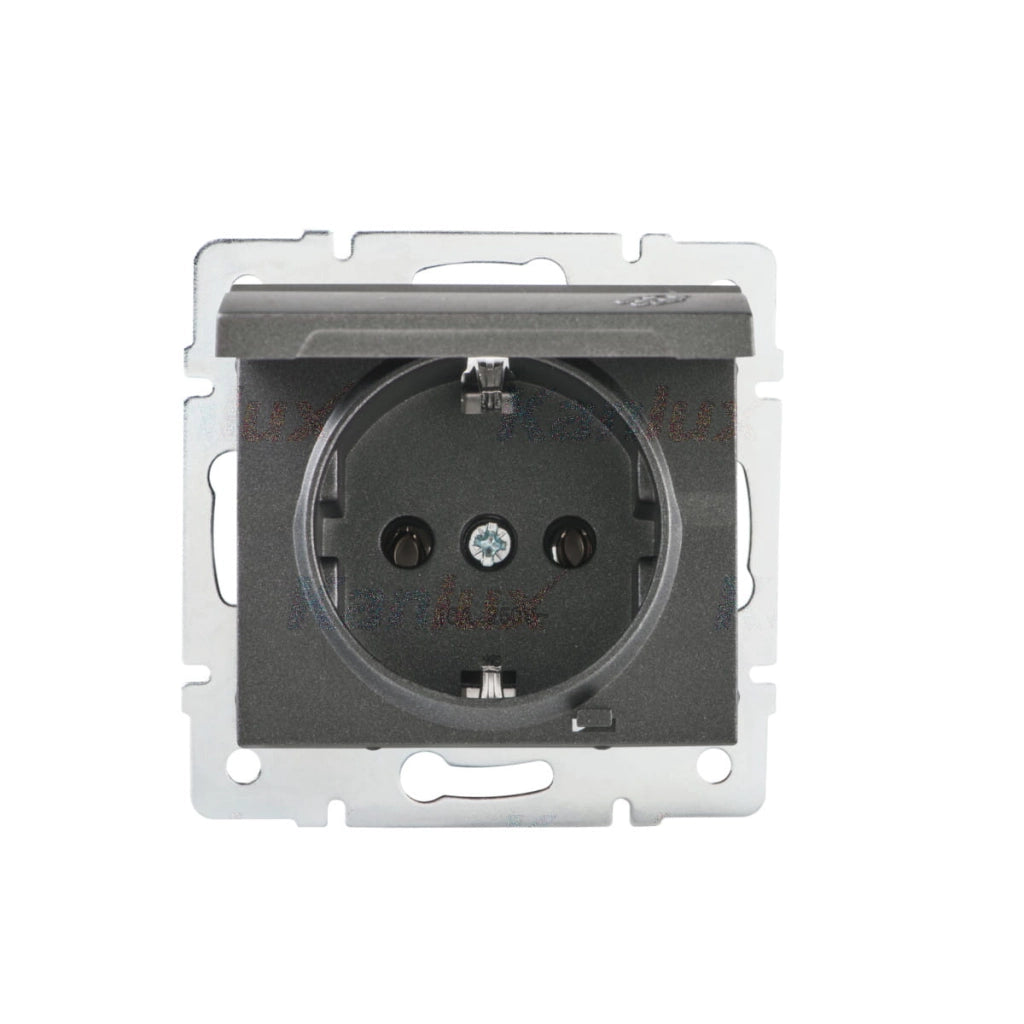 Presa con messa a terra, IP-44, Schuko LOGI grafite Kanlux 25264