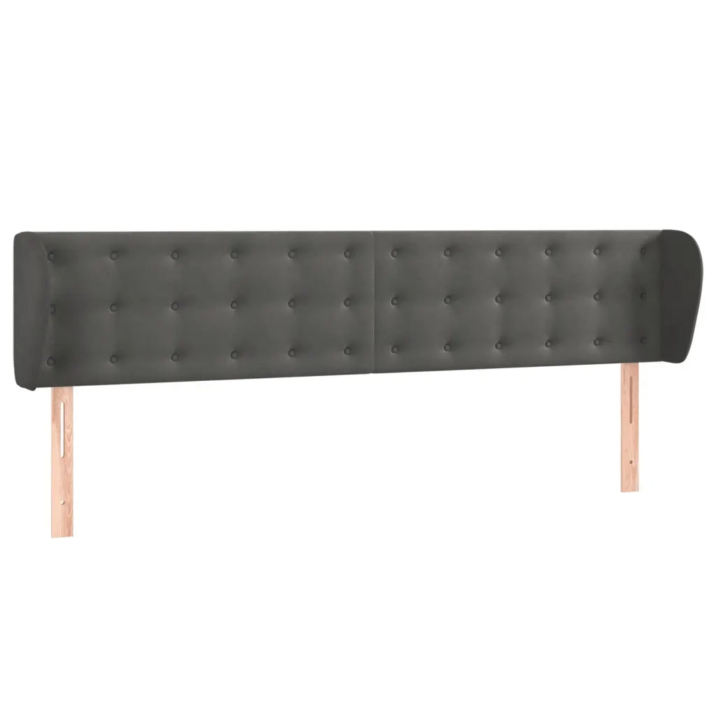 Testiera ad Orecchio Grigio Scuro 203x23x78/88 cm in Velluto