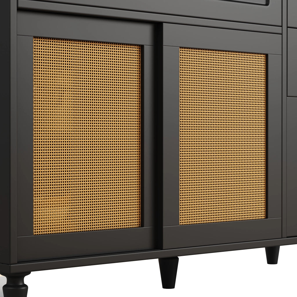 ARMADIO ALTO con LED e ante scorrevoli 120x45x195,5 cm Nero MDF