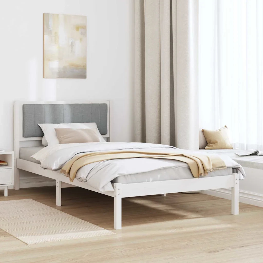 Letto con Testiera Rivestita Grigio chiaro 100 x 200 cm 878283
