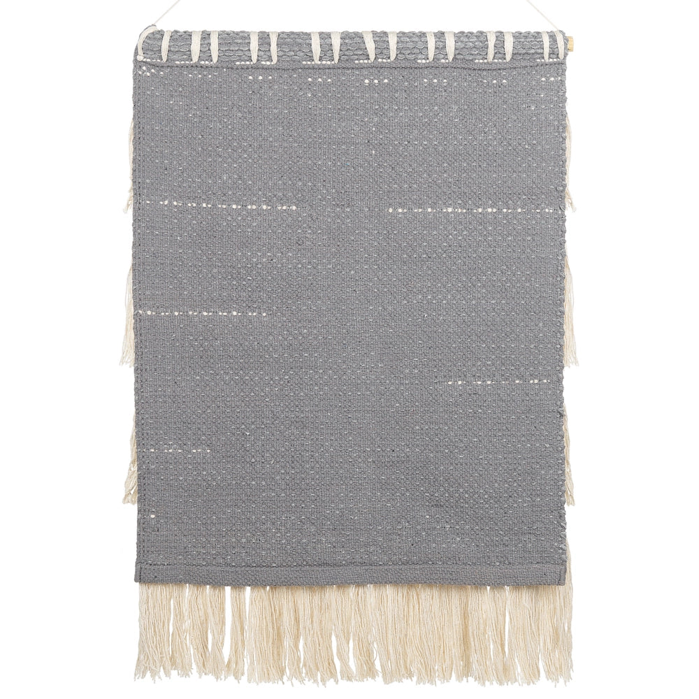 Decorazione da parete in cotone grigio e beige intrecciata a mano con frange Decorazione da parete in stile bohémien Soggiorno Camera da letto
