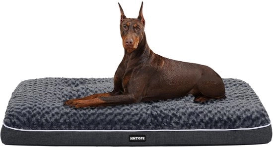 Letto per cani ortopedico, cuscino per cani con doppio strato, lavabile, 120 cm per cani grandi, colore grigio scuro
