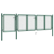 Cancello da Giardino in Acciaio 400x100 cm Verde 144445