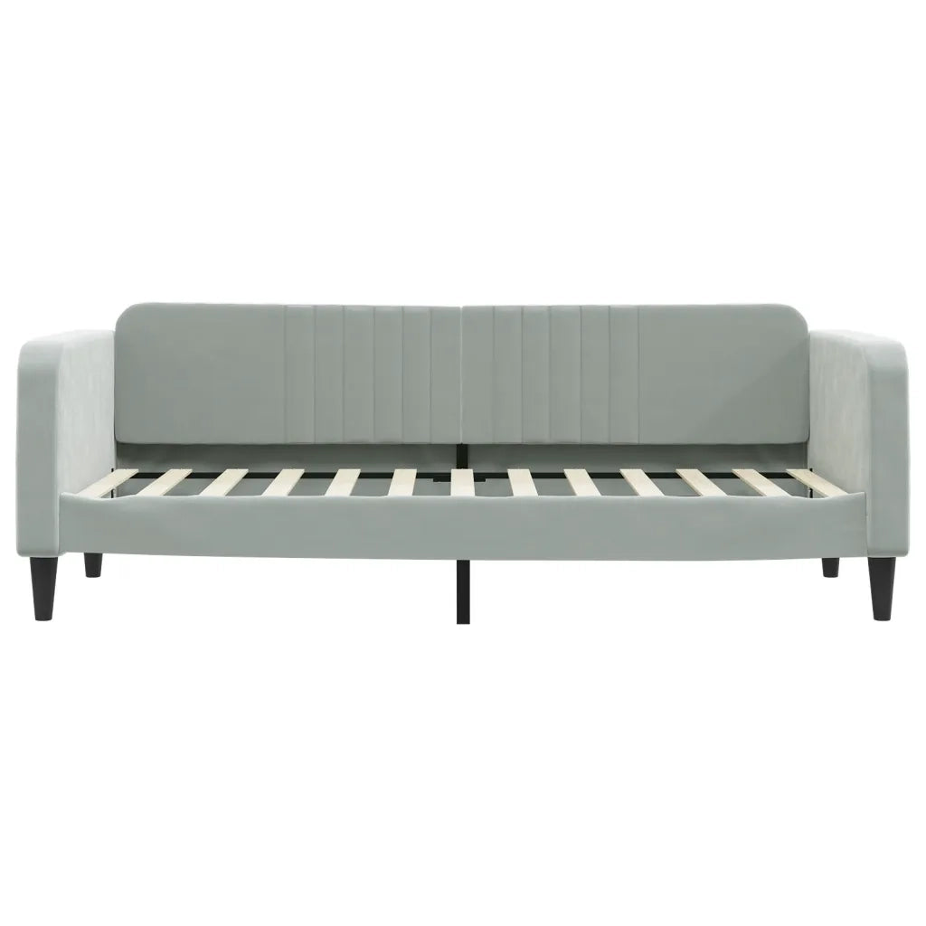 Divano Letto Estraibile Cassetti Grigio Chiaro 80x200cm Velluto