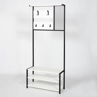 Mobile Ingresso con Scarpiera e Appendiabiti 78x30x182 cm in MDF Nomad Bianco