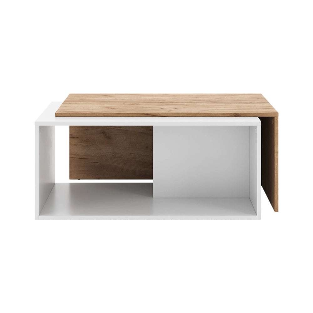 Vicco Tavolino da salotto Rovere bianco/dorato 90 x 48 cm
