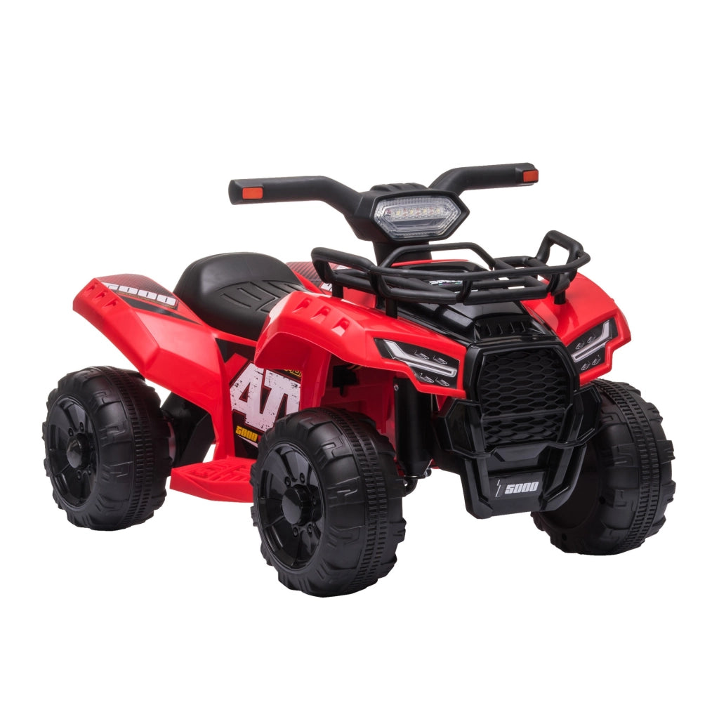 EasyComfort Quad Elettrico per Bambini con Batteria Ricaricabile 6V, Pulsante Acceleratore, Età 18-36 Mesi, 70x42x45cm, Rosso