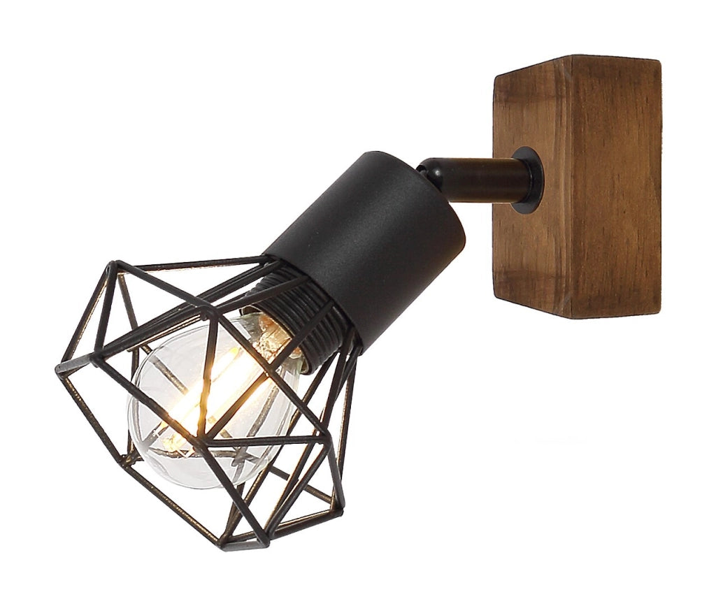 Applique industriale Zeus rovere nero E14 Rabalux 3137