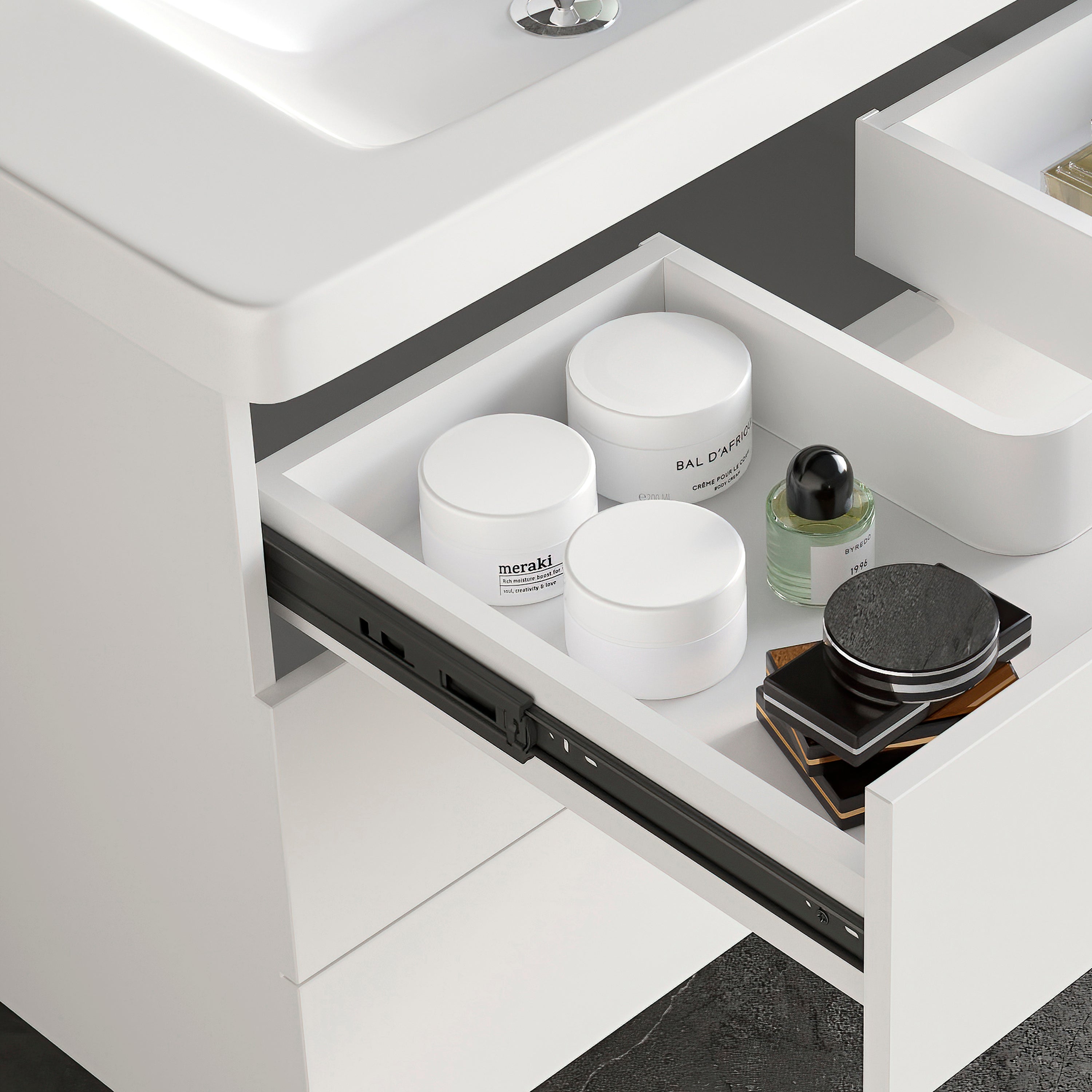 Set 10 Guide Cassetto con Chiusura Soft 45x450 mm in Acciaio Emuca Nero