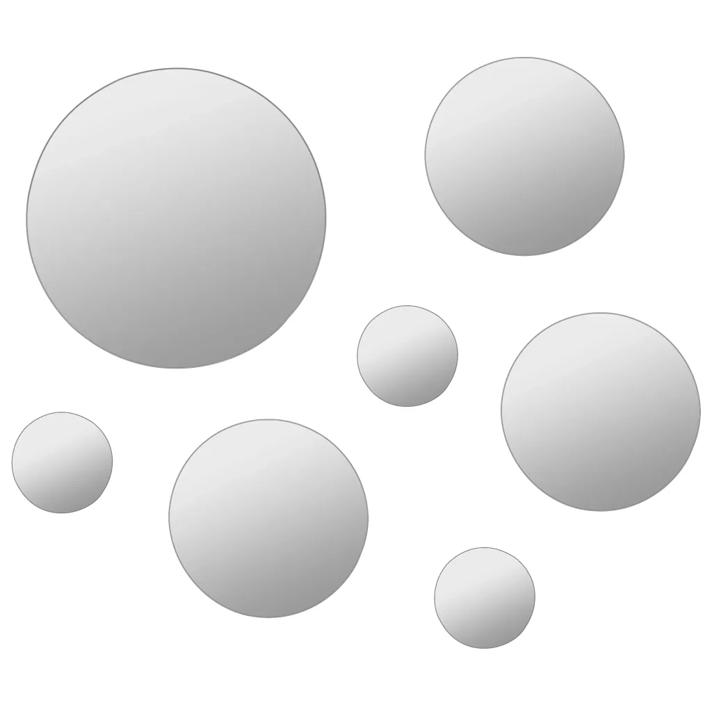 Set di Specchi da Parete 7 pz in Vetro Circolare 245692