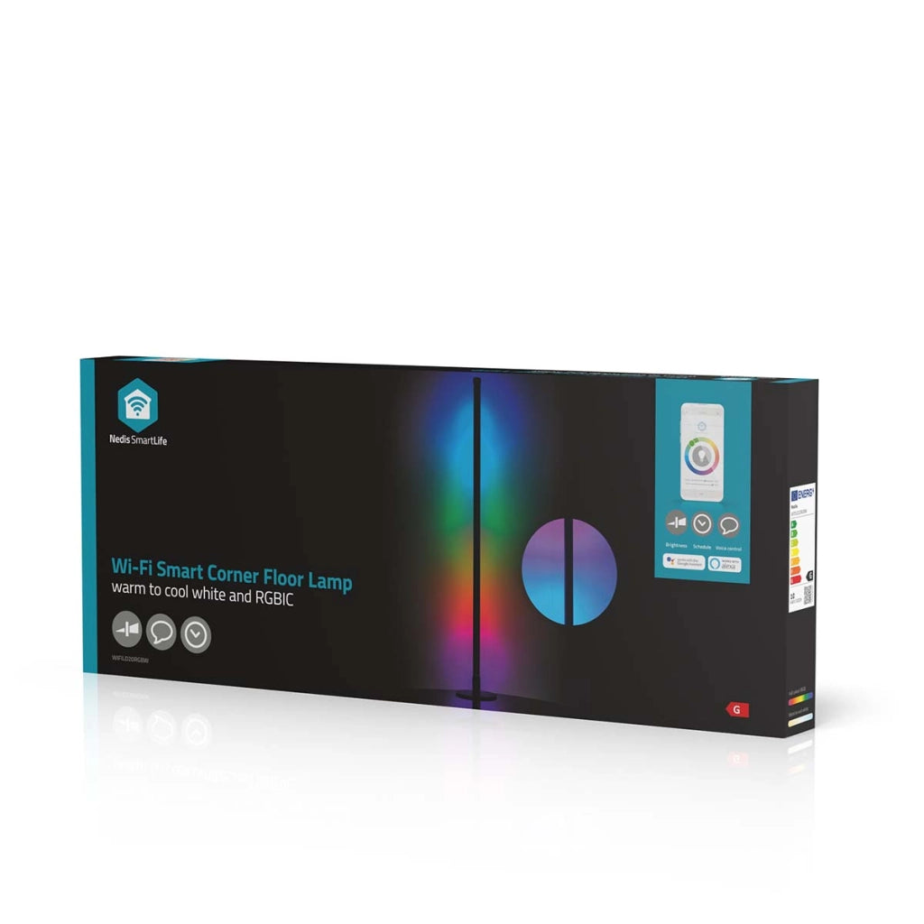 Lampada d'ambiente RGBIC 10W Wi-Fi Connected 180lm 2700-6500K Nero Nedis