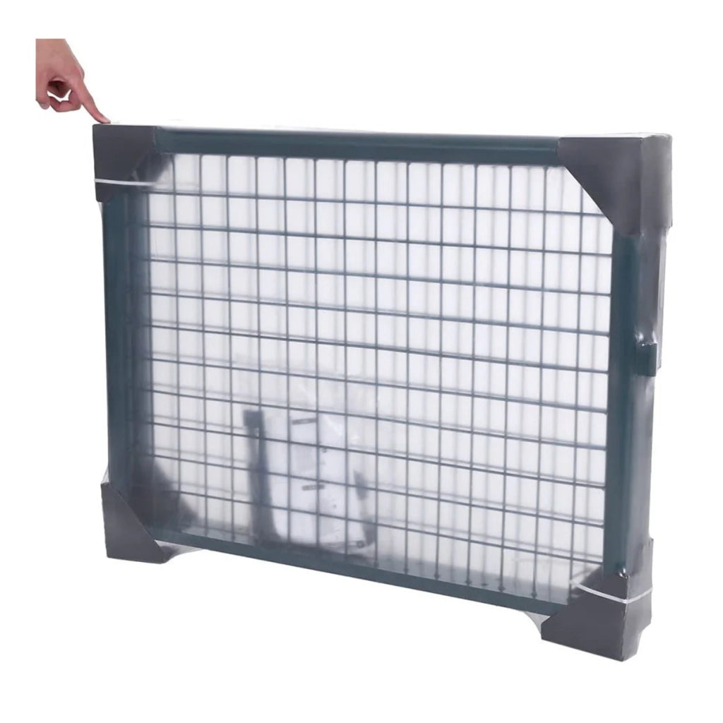 Cancello in ferro zincato recinzione cancello cancello da giardino robusto e durevole con serratura maniglia e chiave qualità 106 x 150 cm grigio 12_0001522