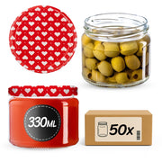 KADAX Sonka vasetti 330ml 50pz 82mm + coperchio "Cuori".