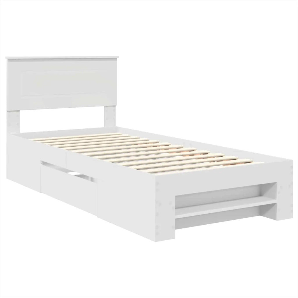Struttura del letto Bianco 90 x 200 cm Legno multistrato
