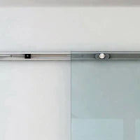 Porta Scorrevole Interna in Vetro Smerigliato e Satinato con Binario B3 in Alluminio per Bagno Cucina Studio Vetro 205x 90x 0,8cm