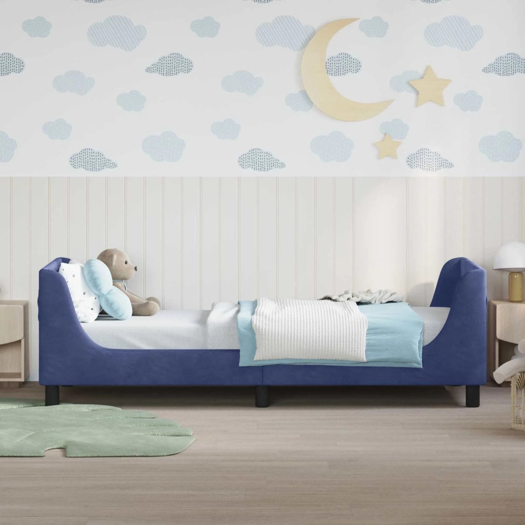 Struttura letto bambini con testata Blu Polizia 90 x 190 cm