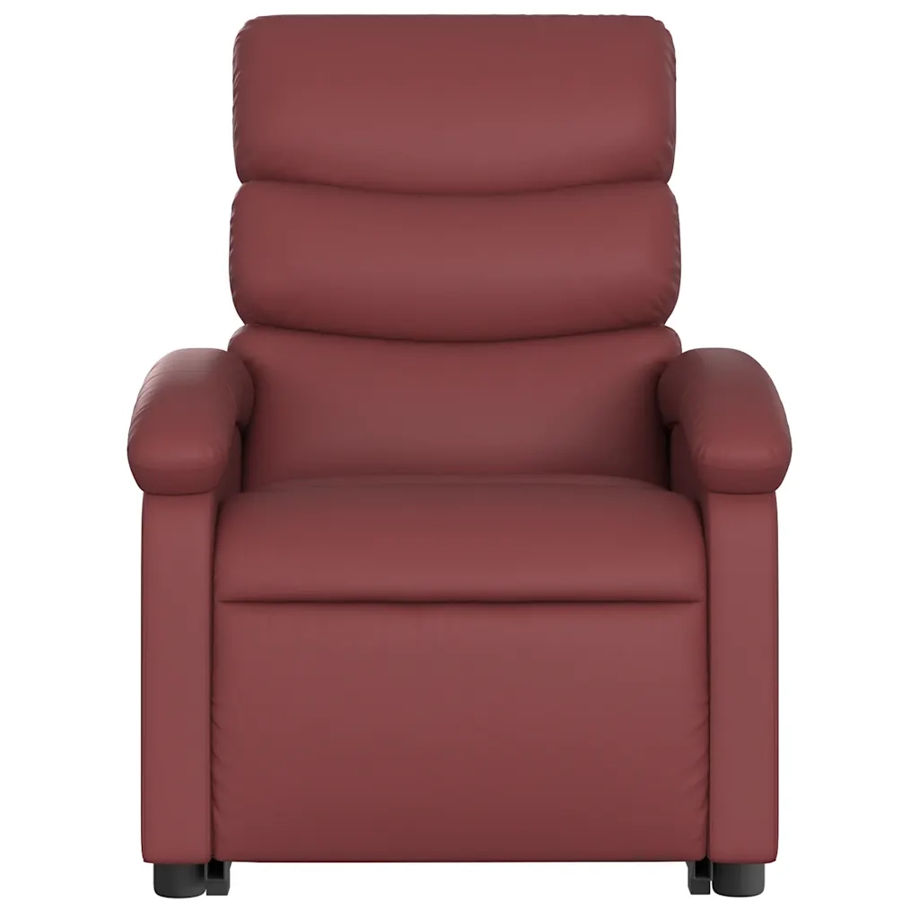 Poltrona Alzapersona Reclinabile Rosso Vino in Similpelle 3204044