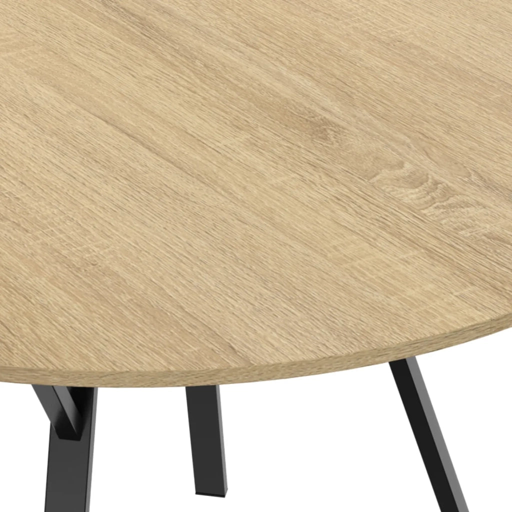 IDMarket - Mesa de comedor extensible YSEULT 6 personas madera y negro diseño industrial 110 cm
