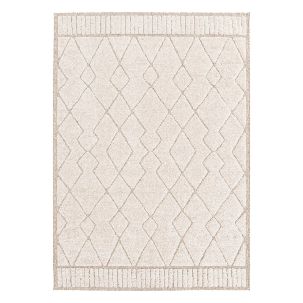 Tappeto interno con motivo etnico berbero, beige e crema