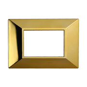 Placca Piramide Serie Moon 3P Colore Oro Lucido Compatibile Con Bticino Axolute