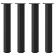vidaXL Gambe per tavolo consolle 4 pz nere 72-74 cm in acciaio