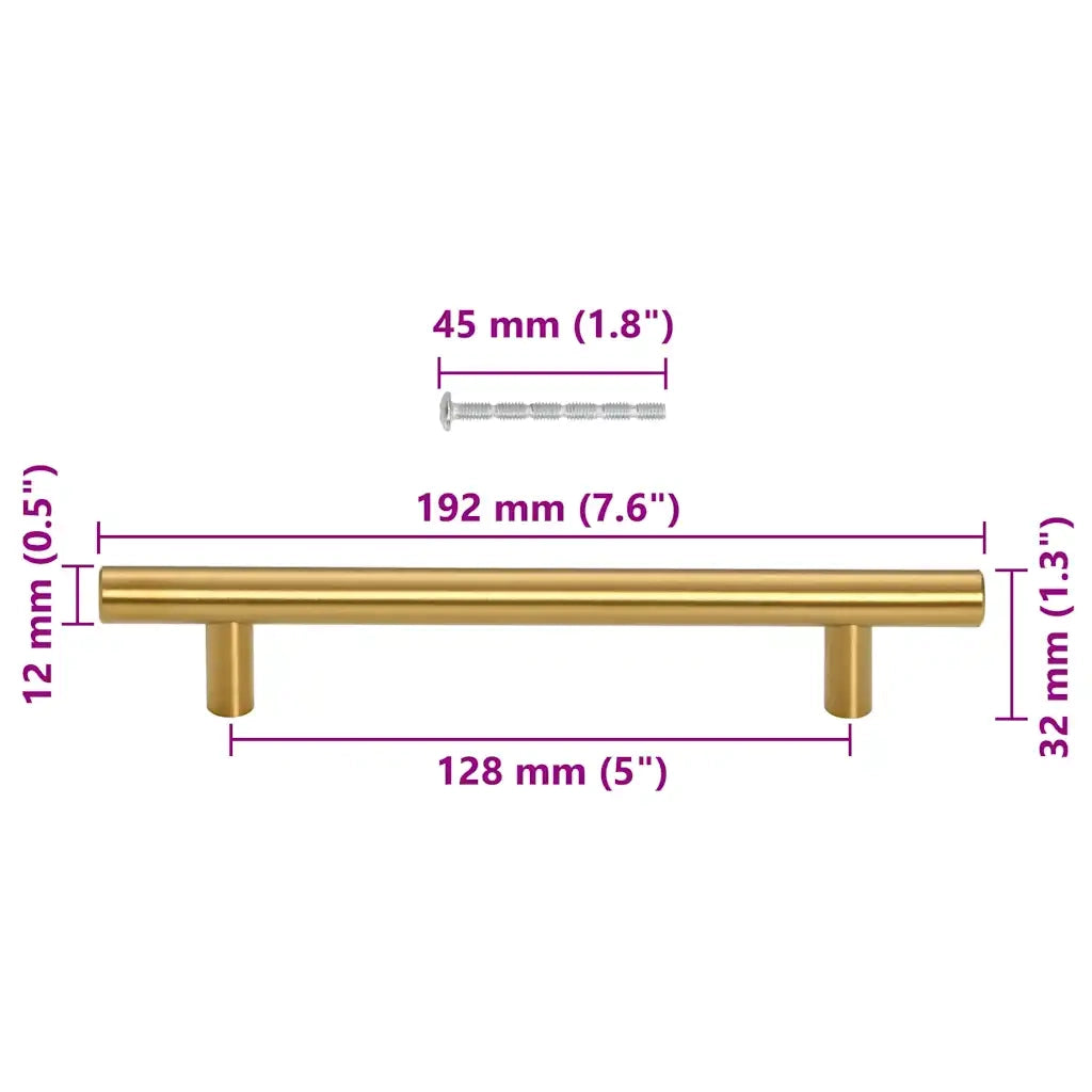 Maniglie per Mobili 10 pz Oro 128mm in Acciaio Inox CFW4597272