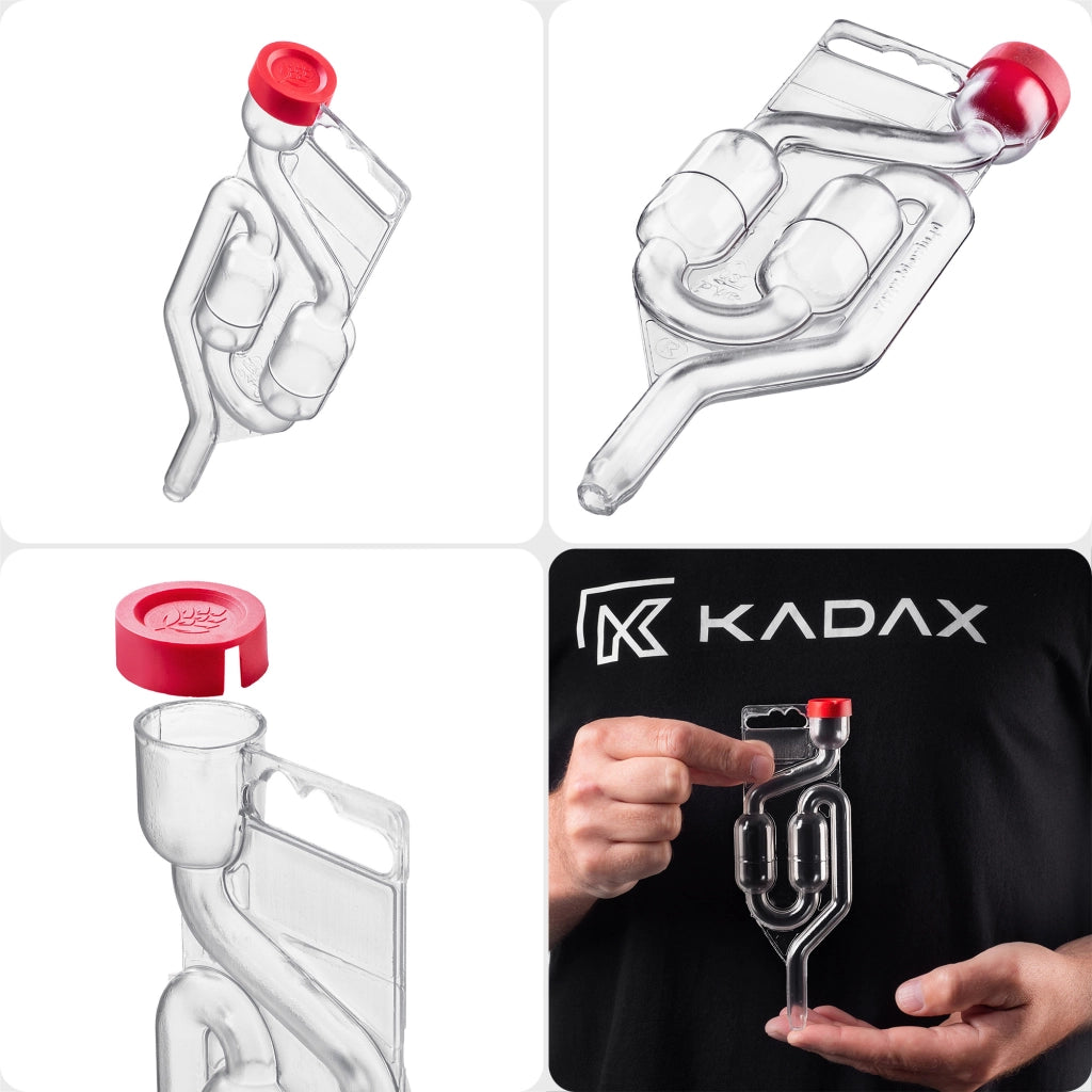 Gorgogliatore di fermentazione KADAX a 2 camere con tappo per vino, birra, damigiana