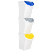 Contenitori impilabili con coperchio 3 pezzi PP 120 litri bianco 02_0006049