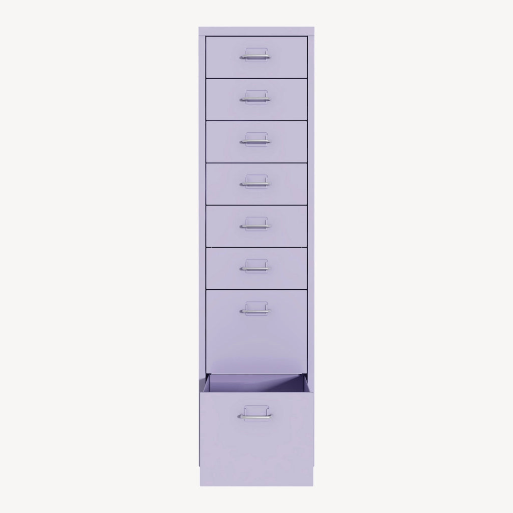 Cassettiera Kökar in Acciaio Mobile Archivio con 8 Cassetti e Rotelle - Lilla [en.casa]