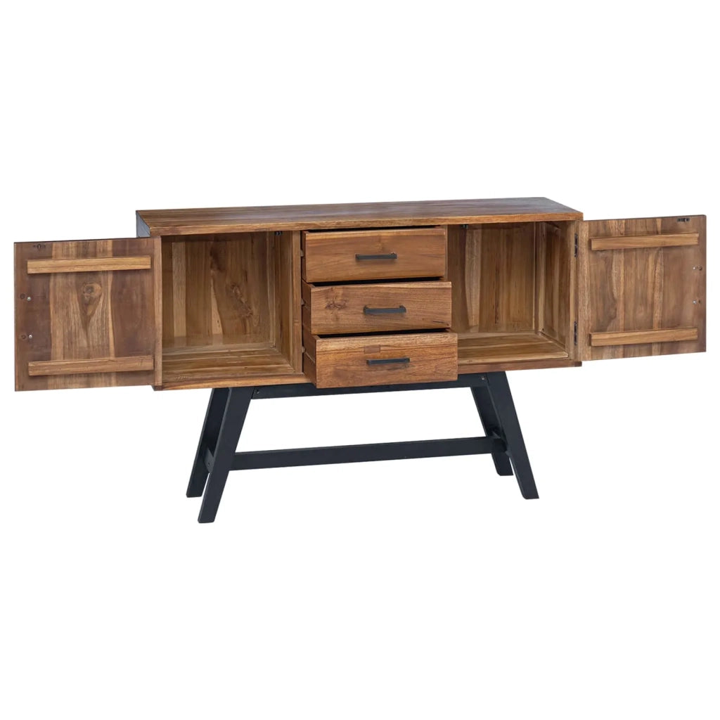Supporto TV Naturale 110 x 30 x 75 cm Legno di teak solido