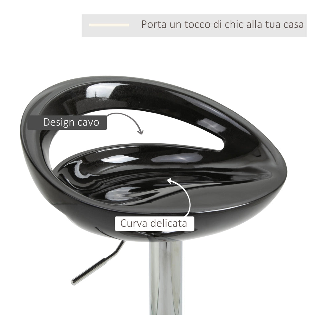 Sgabelli da Bar 2 Pezzi Girevoli con Schienale ¨C zephmum ¨C Nero, Acciaio, 46x41x76-96cm