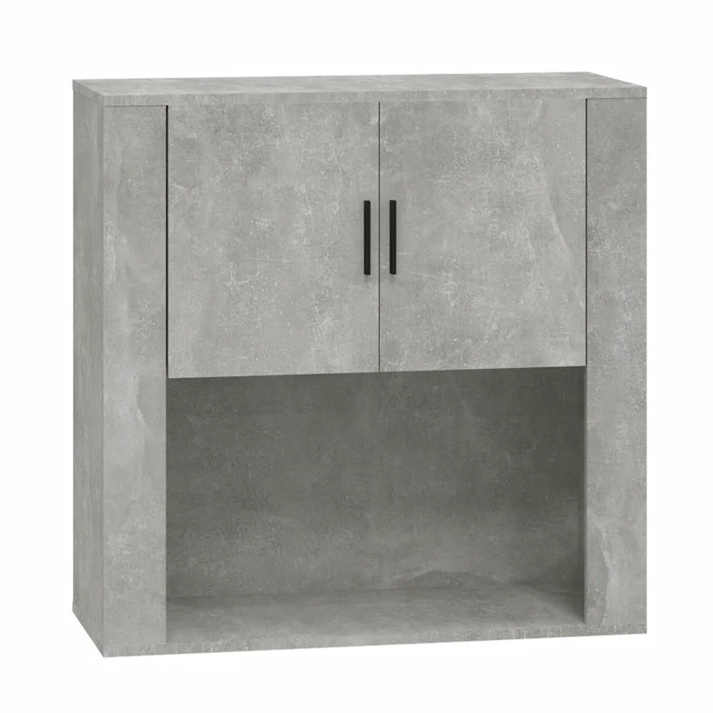 Mobile contenitore a parete pratico 80 x 33 x 80 cm legno composito grigio cemento 02_0048277