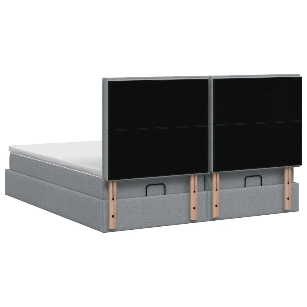 Letto ottomano con materasso 2 pz Grigio Chiaro Tessuto 3457841