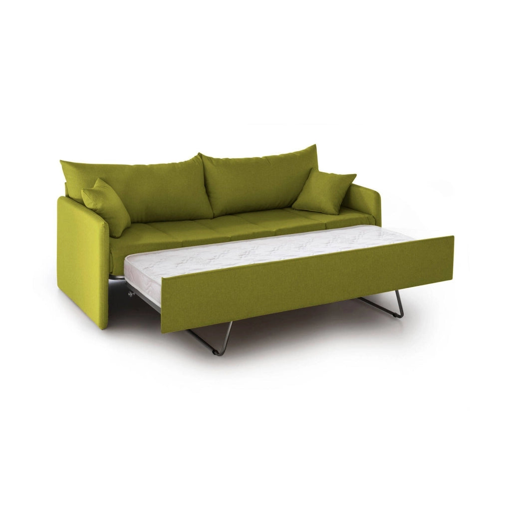 Avellana, Divano Letto 3 Posti Sfoderabile Made in Italy, 205x86 cm Verde
