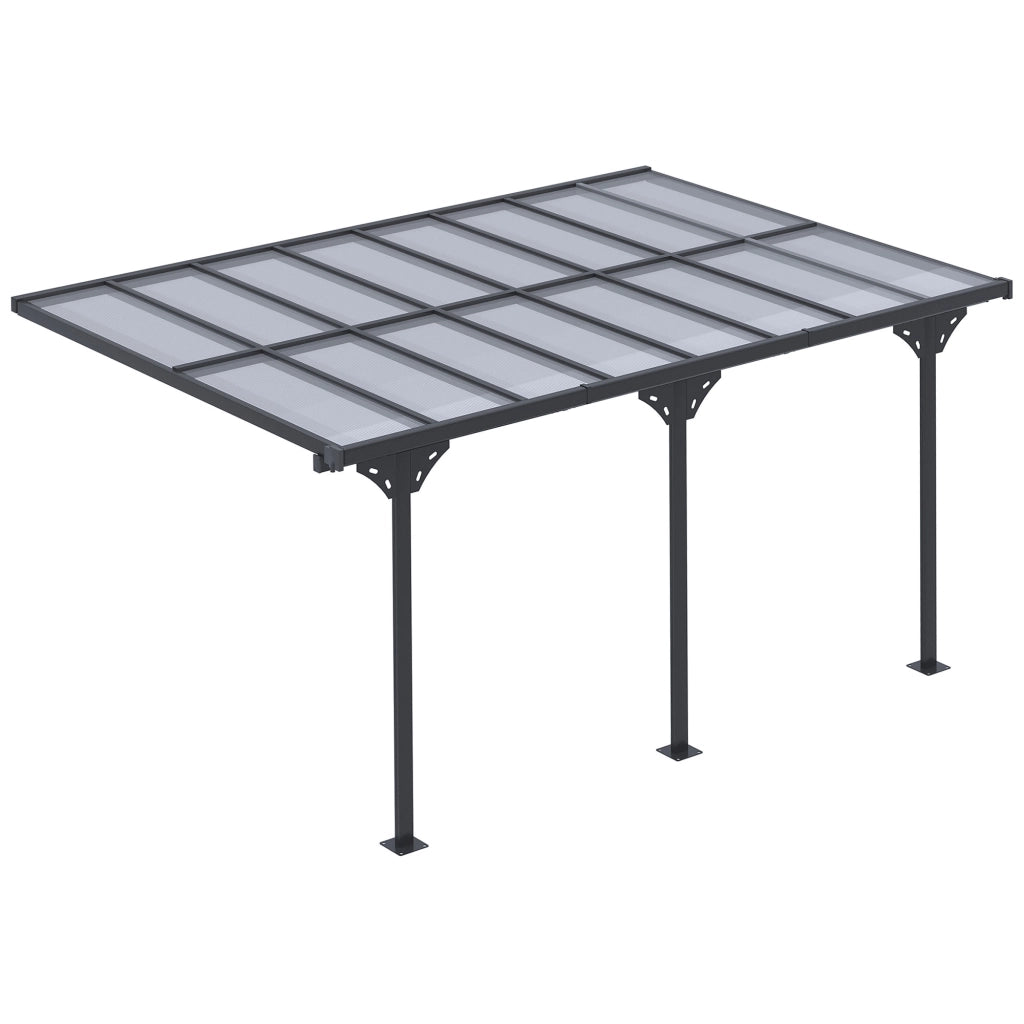 Pergola 4x3 m ¨C zephmum ¨C Grigio Alluminio 231-250 cm regolabile