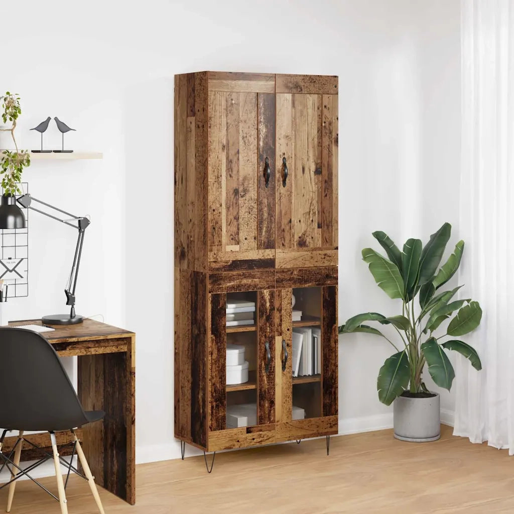 Credenza | Madia | Buffet da pranzo | Armadio da pranzo Legno vecchio 69,5 x 34 x 180 cm Legno multistrato