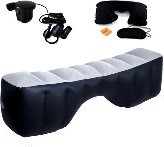 Matras per auto con supporto per bambini e adulti, Opblaasbaar letto per SUV, Kussen per auto, Sedia per bambini, Sedia per adulti, Slaapcomfort, Opblaasbaar bed, Modello: (Blauw Zwart)