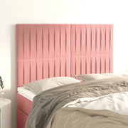 Testiera-Testata-Testiera Decorativa Rosa 144x5x118/128 cm Velluto 943813