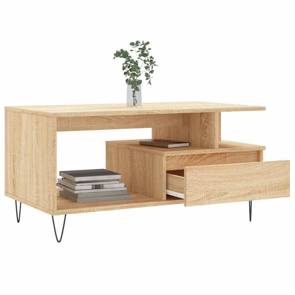 Tavolino da Salotto Rovere Sonoma 90x49x45 cm Legno Multistrato 831023