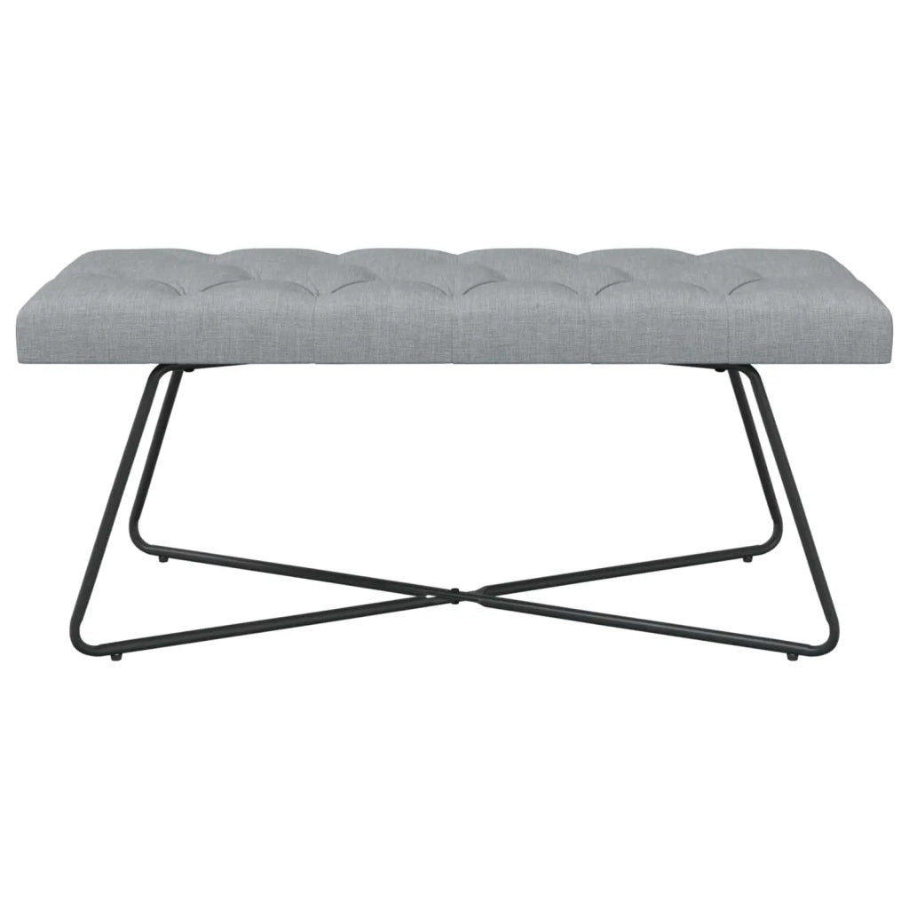 Panchina con bottoni imbottiti Grigio Chiaro 110 x 40 x 46 cm 42038371
