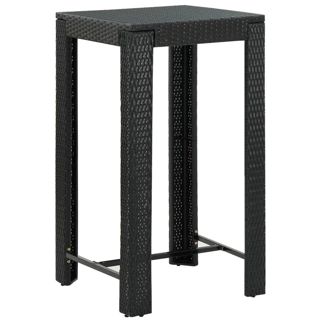 Set Bar da Giardino 5 pz con Braccioli in Polyrattan Nero 3064808