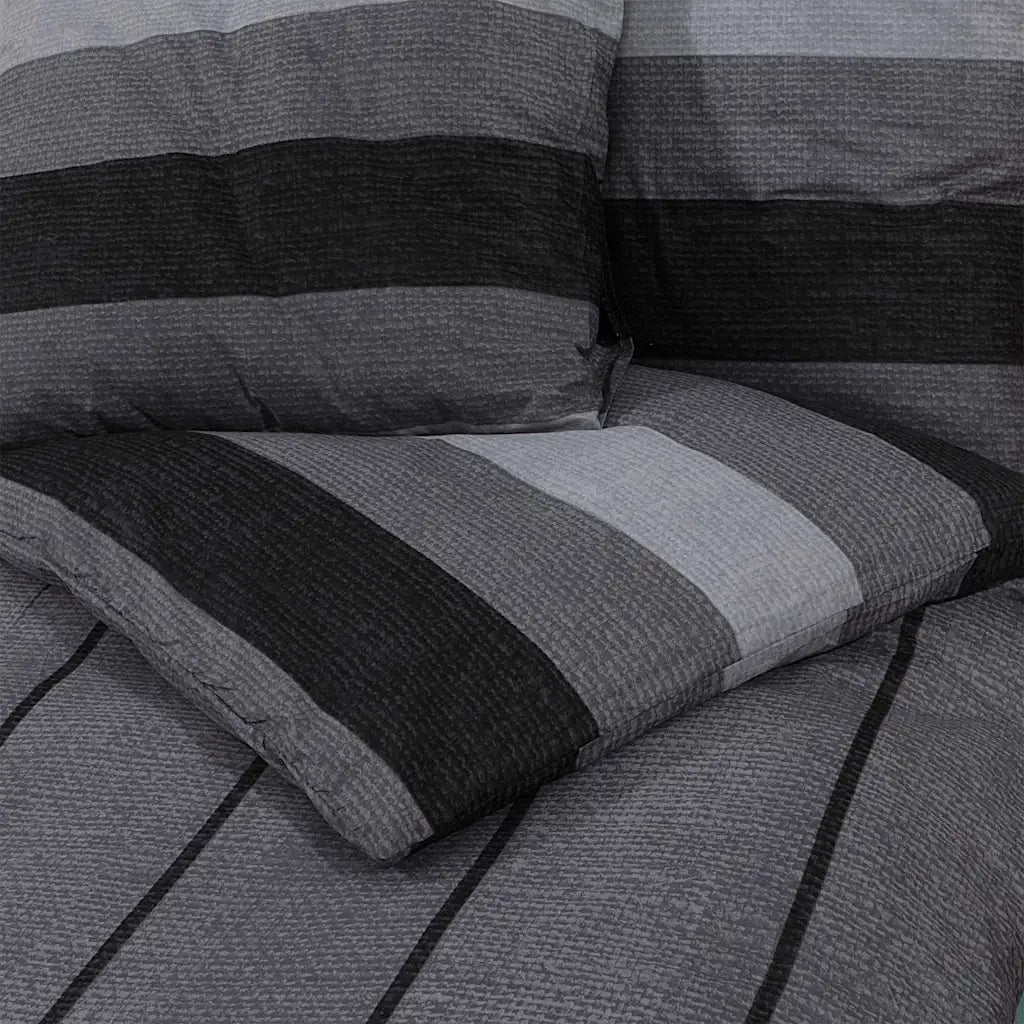 Set Copripiumino Grigio Scuro 225x220 cm in Cotone CFW6793429