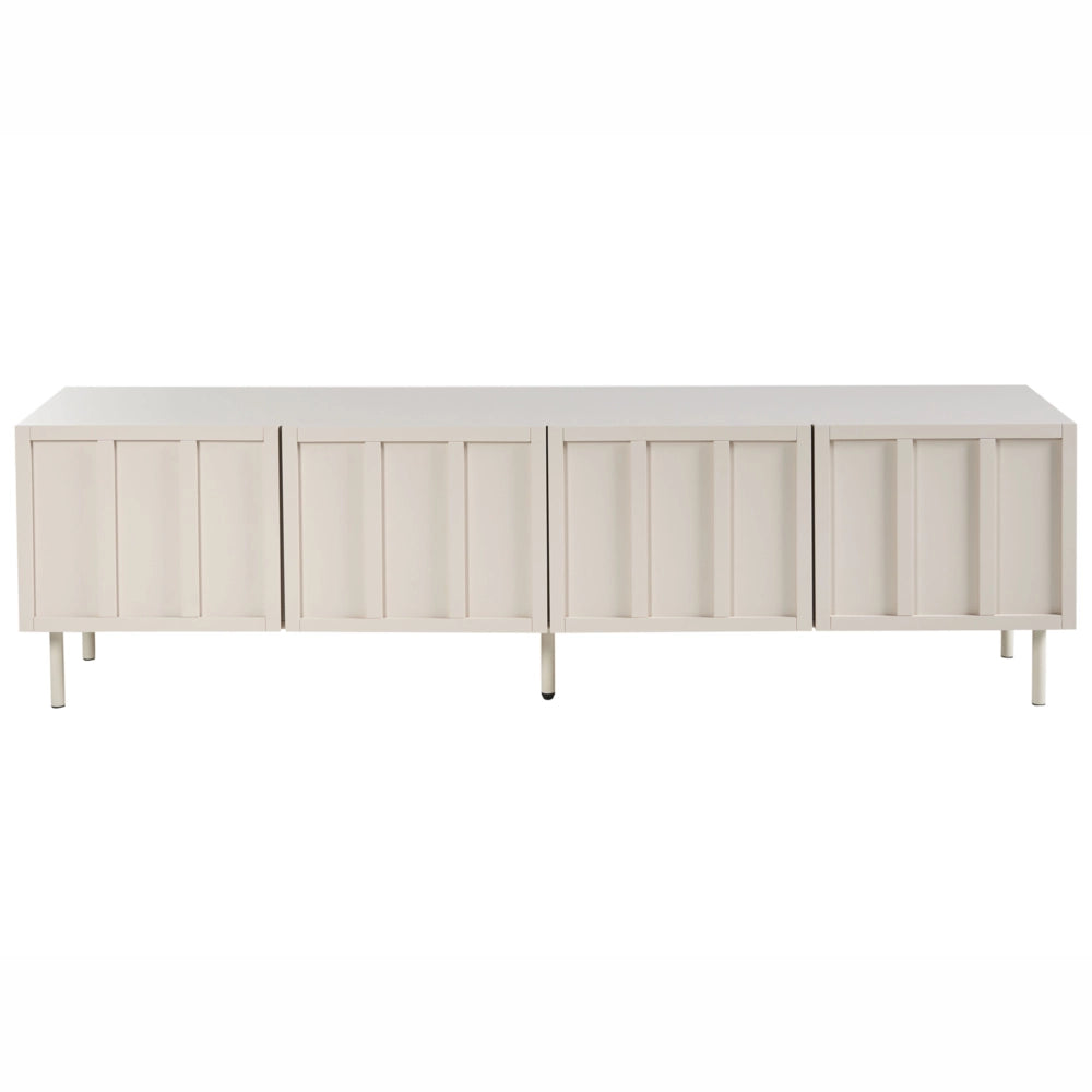 Mobile TV Beige chiaro MDF 4 ante Gambe in metallo Cashmere Design moderno Camera da letto