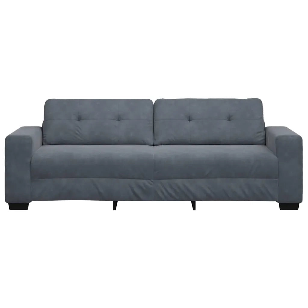 Divano a 3 posti Grigio Scuro 220x78x80 cm in Velluto 4105135